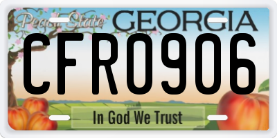 GA license plate CFR0906
