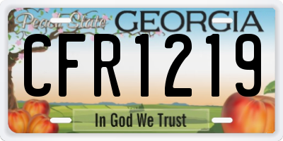 GA license plate CFR1219
