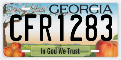 GA license plate CFR1283