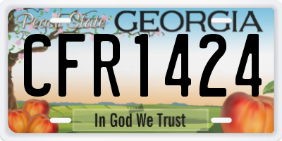 GA license plate CFR1424