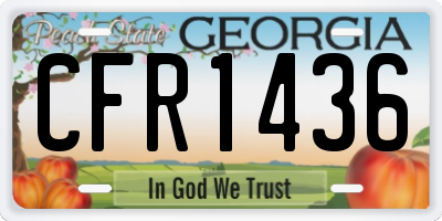 GA license plate CFR1436