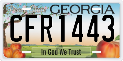 GA license plate CFR1443
