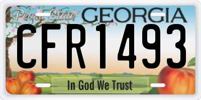 GA license plate CFR1493