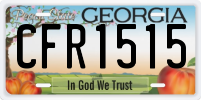 GA license plate CFR1515