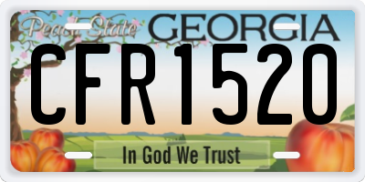 GA license plate CFR1520