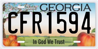 GA license plate CFR1594