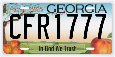 GA license plate CFR1777