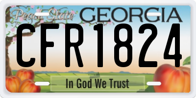 GA license plate CFR1824