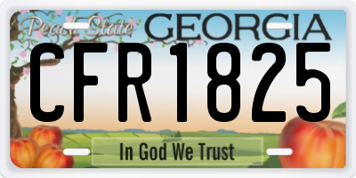 GA license plate CFR1825