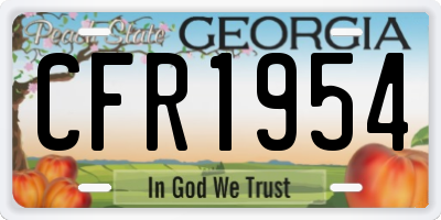 GA license plate CFR1954