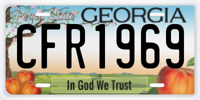 GA license plate CFR1969