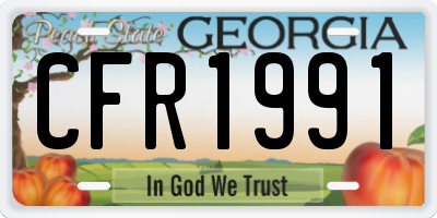 GA license plate CFR1991