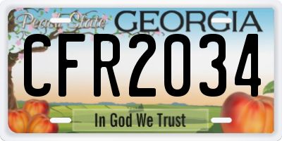 GA license plate CFR2034