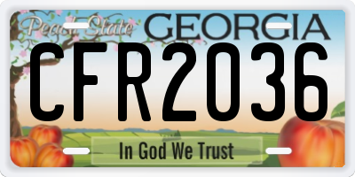GA license plate CFR2036