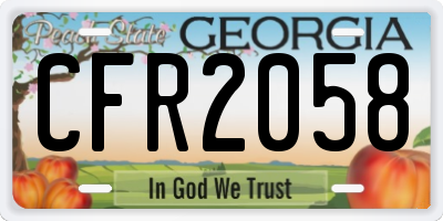 GA license plate CFR2058