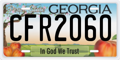 GA license plate CFR2060