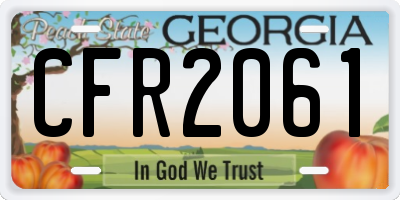 GA license plate CFR2061