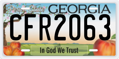 GA license plate CFR2063