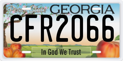 GA license plate CFR2066