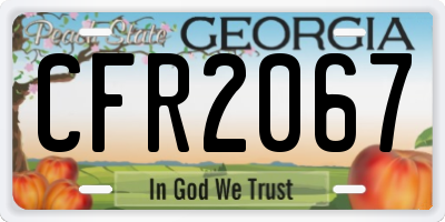 GA license plate CFR2067