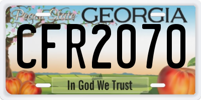 GA license plate CFR2070