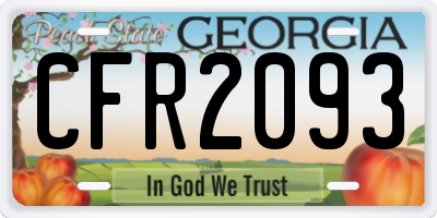 GA license plate CFR2093