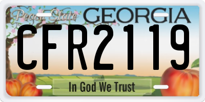 GA license plate CFR2119