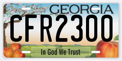 GA license plate CFR2300