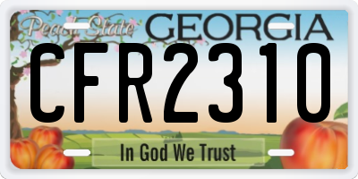 GA license plate CFR2310