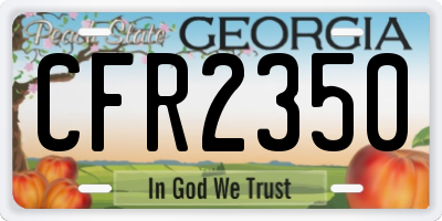 GA license plate CFR2350