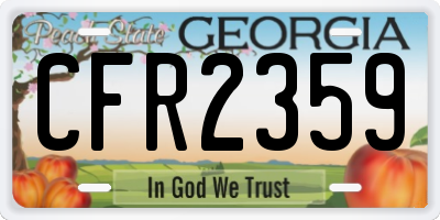 GA license plate CFR2359