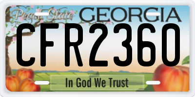 GA license plate CFR2360