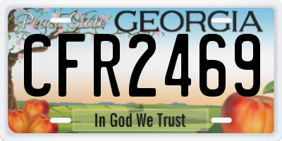GA license plate CFR2469