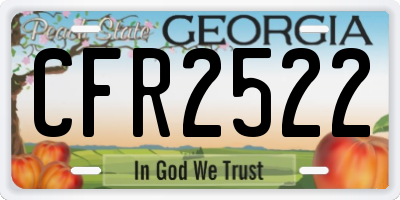 GA license plate CFR2522