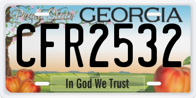 GA license plate CFR2532