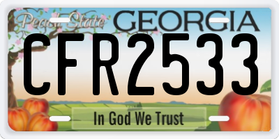 GA license plate CFR2533