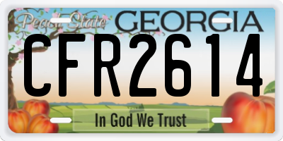 GA license plate CFR2614