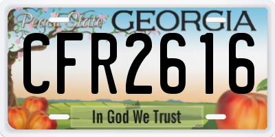 GA license plate CFR2616