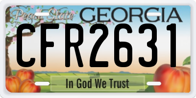 GA license plate CFR2631
