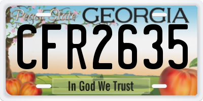 GA license plate CFR2635