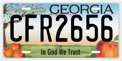GA license plate CFR2656