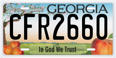 GA license plate CFR2660