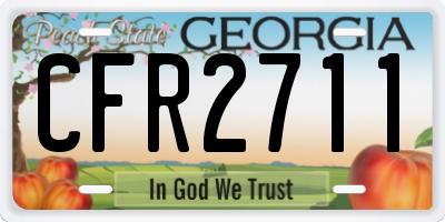 GA license plate CFR2711