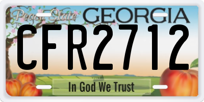 GA license plate CFR2712