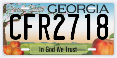 GA license plate CFR2718