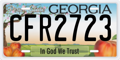 GA license plate CFR2723