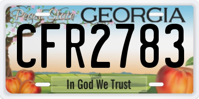 GA license plate CFR2783