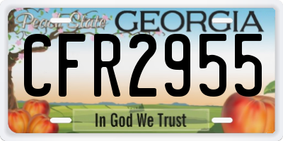 GA license plate CFR2955