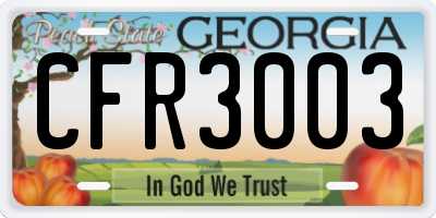 GA license plate CFR3003