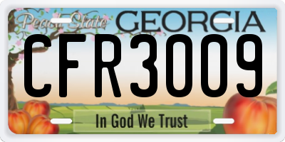 GA license plate CFR3009
